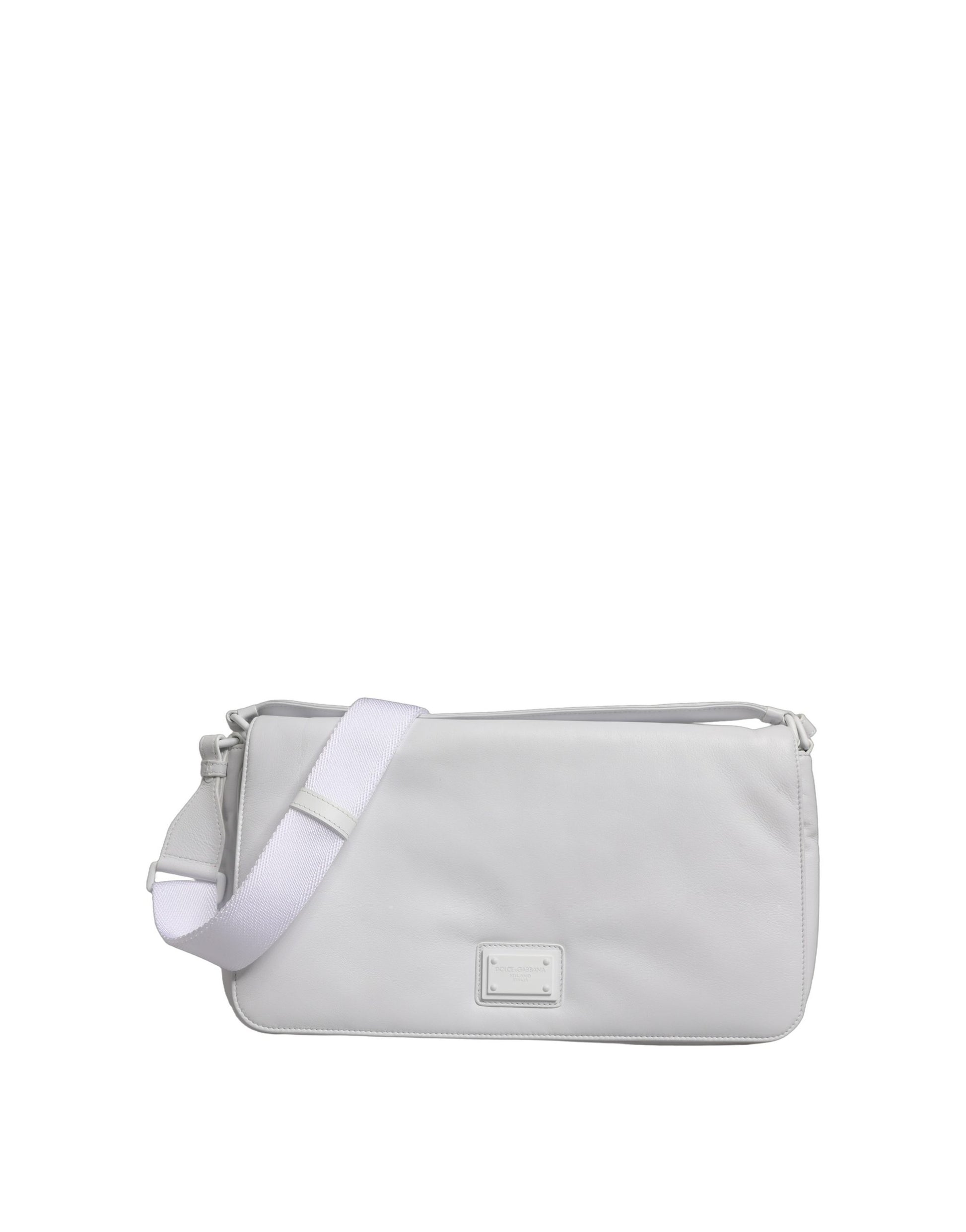 Dolce & Gabbana White Logo Plaque Crossbody Shoulder Borse Bag