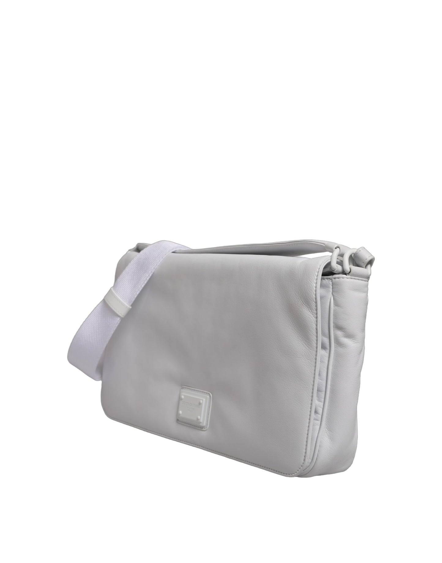 Dolce & Gabbana White Logo Plaque Crossbody Shoulder Borse Bag