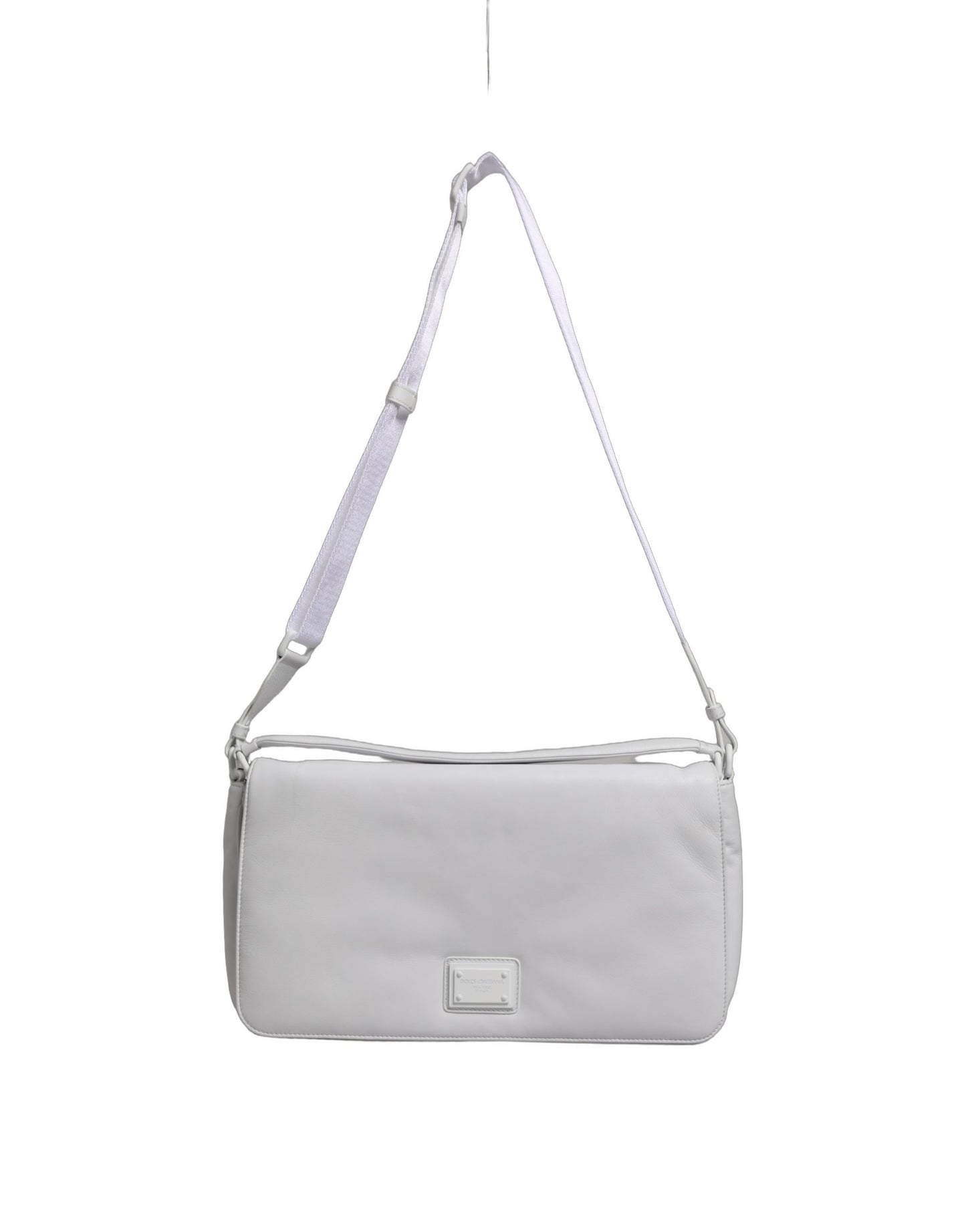 Dolce & Gabbana White Logo Plaque Crossbody Shoulder Borse Bag