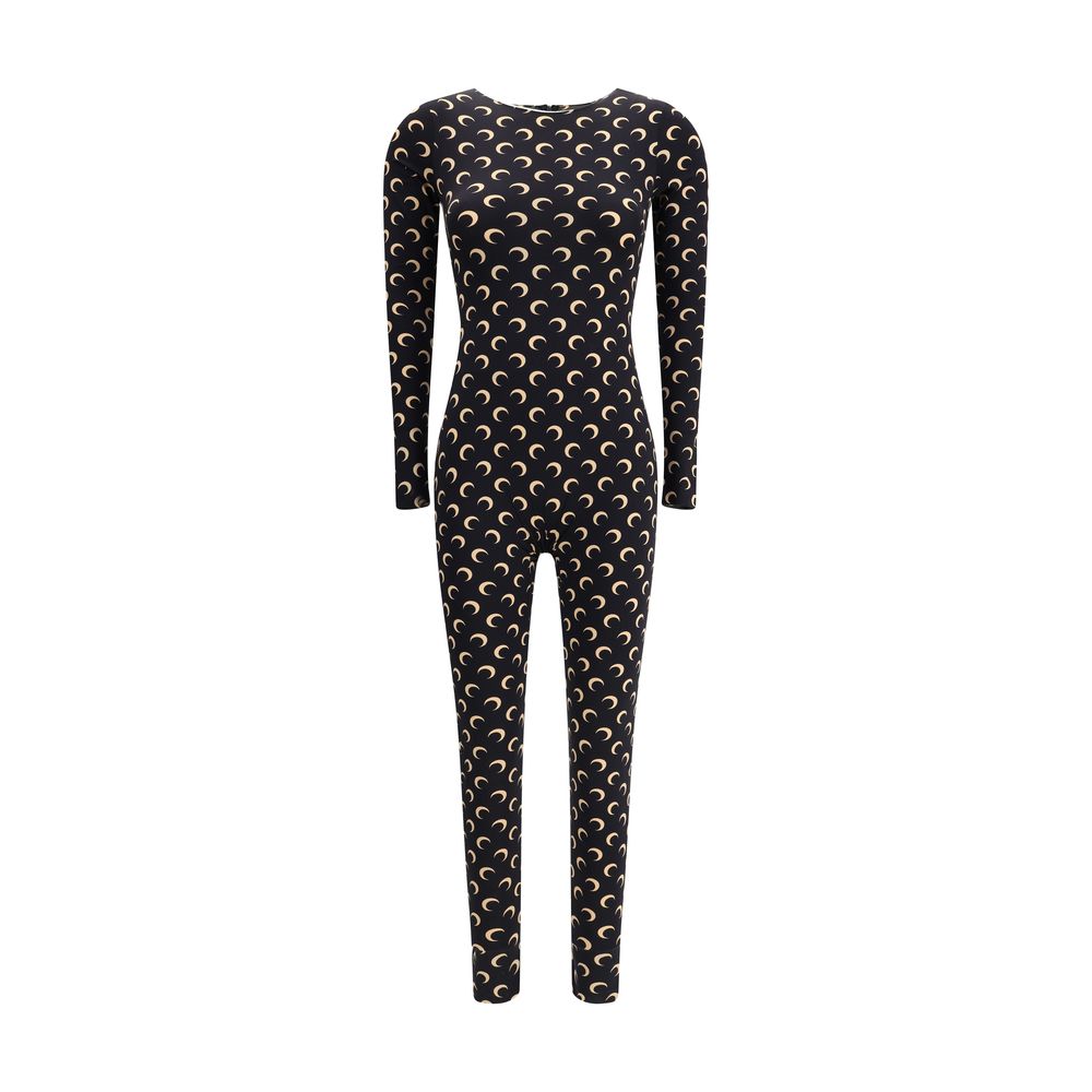 Marine Serre Brown & Black All Over Moon Jumpsuit