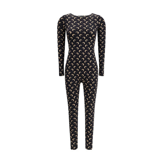 Marine Serre Brown & Black All Over Moon Jumpsuit