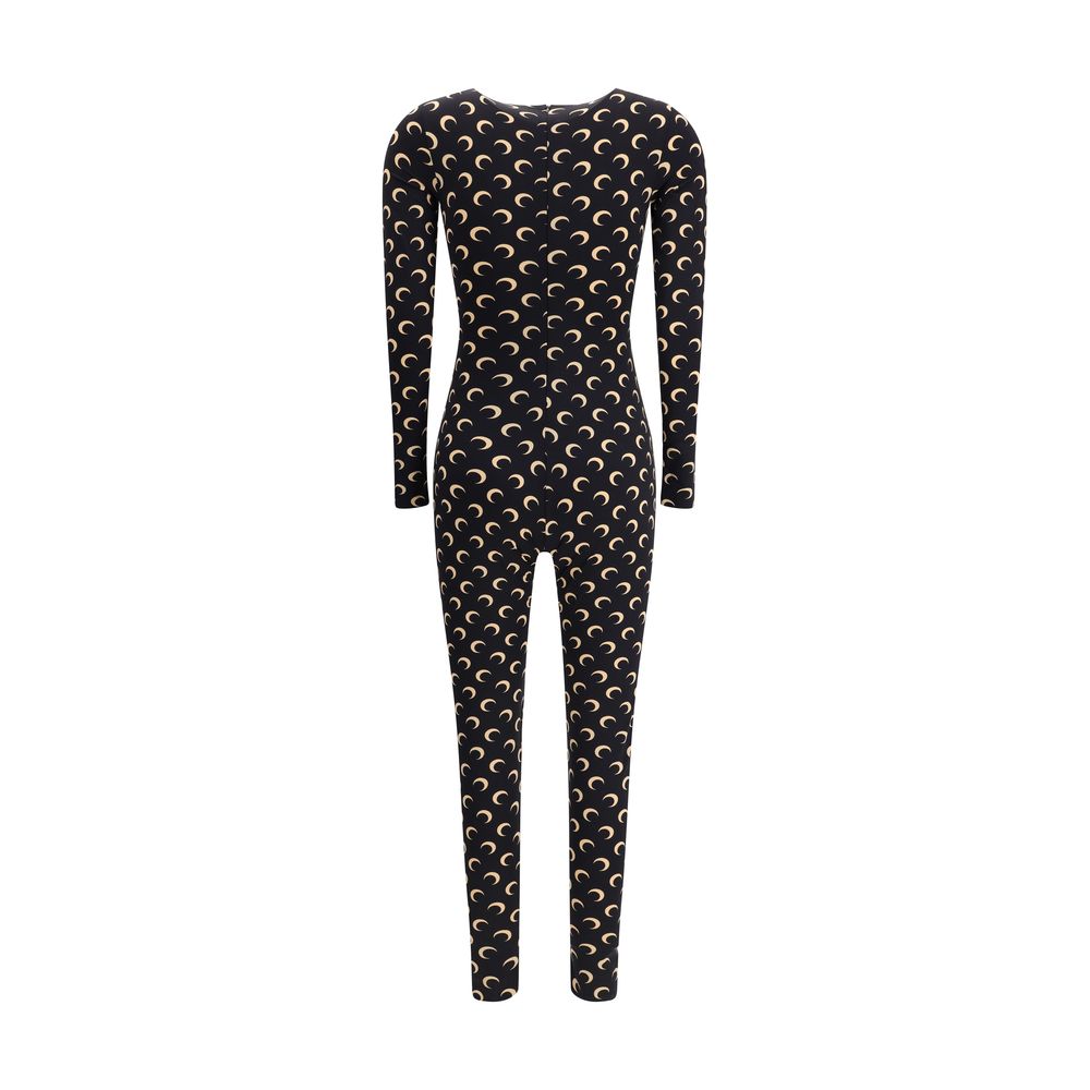 Marine Serre Brown & Black All Over Moon Jumpsuit