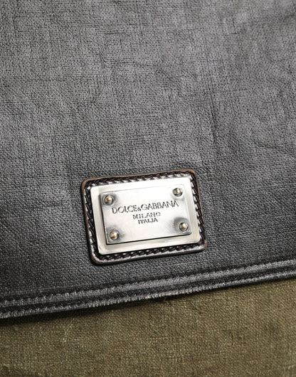 Dolce & Gabbana Military Green Two Tone Messenger Shoulder Bag for Men
