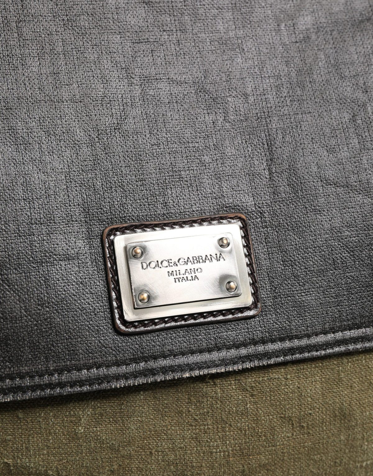 Dolce & Gabbana Military Green Two Tone Messenger Shoulder Bag for Men