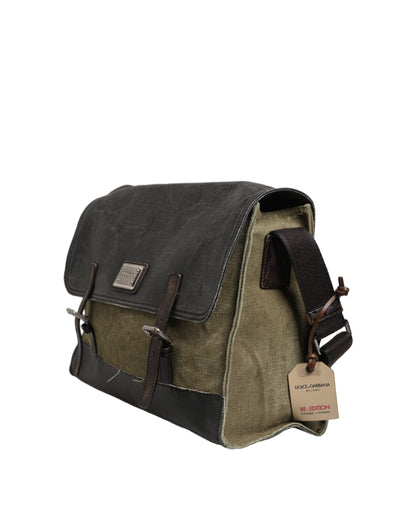 Dolce & Gabbana Military Green Two Tone Messenger Shoulder Bag for Men