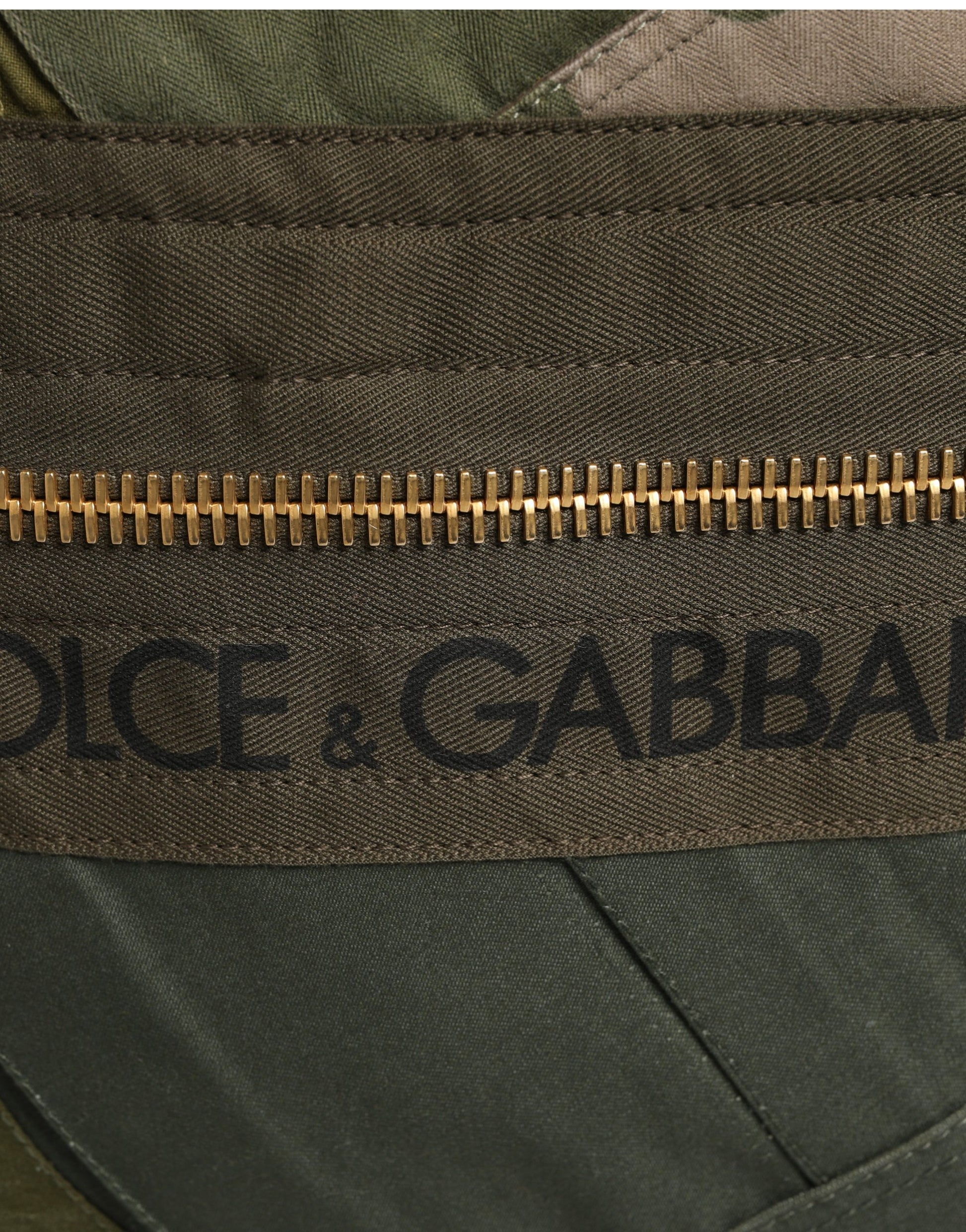 Dolce & Gabbana Military Green Patchwork Rucksack Backpack