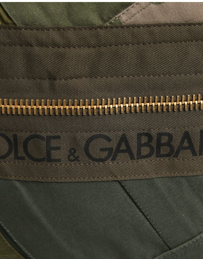 Dolce & Gabbana Military Green Patchwork Rucksack Backpack