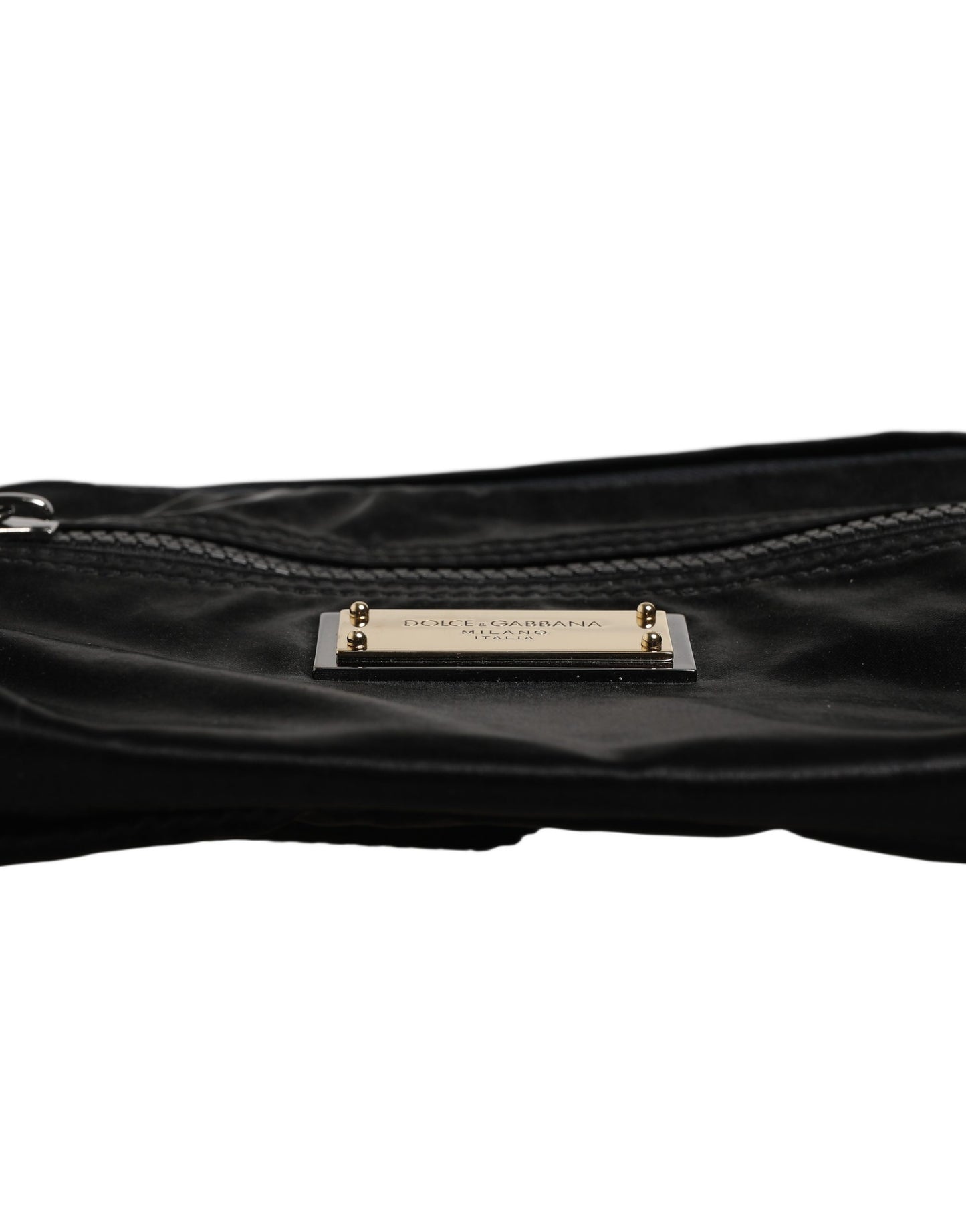 Dolce & Gabbana Black Nylon Brass Plate Bumbag Waist Fanny Pack for Men