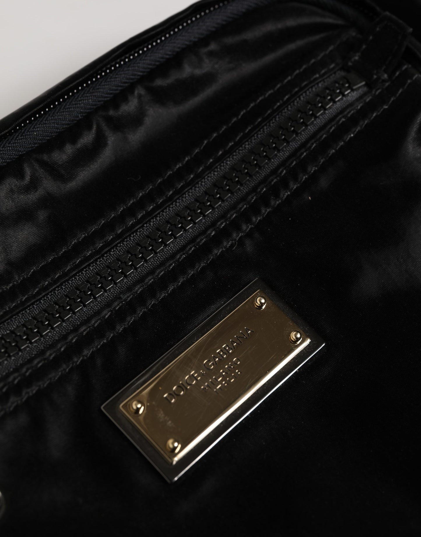 Dolce & Gabbana Black Nylon Brass Plate Bumbag Waist Fanny Pack for Men