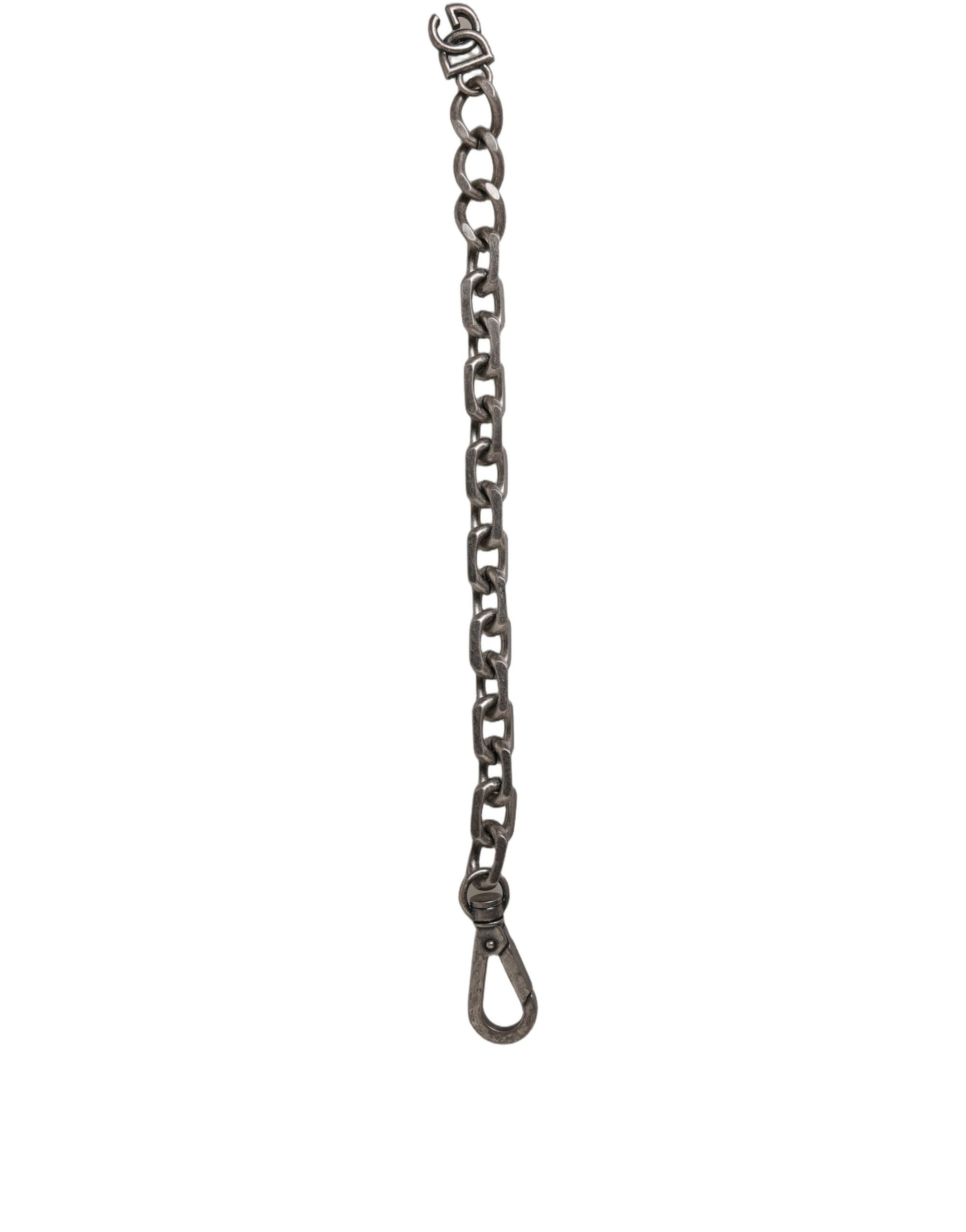 Dolce & Gabbana Silver Tone Heavy Chain Link Signature DG Logo Bracelet