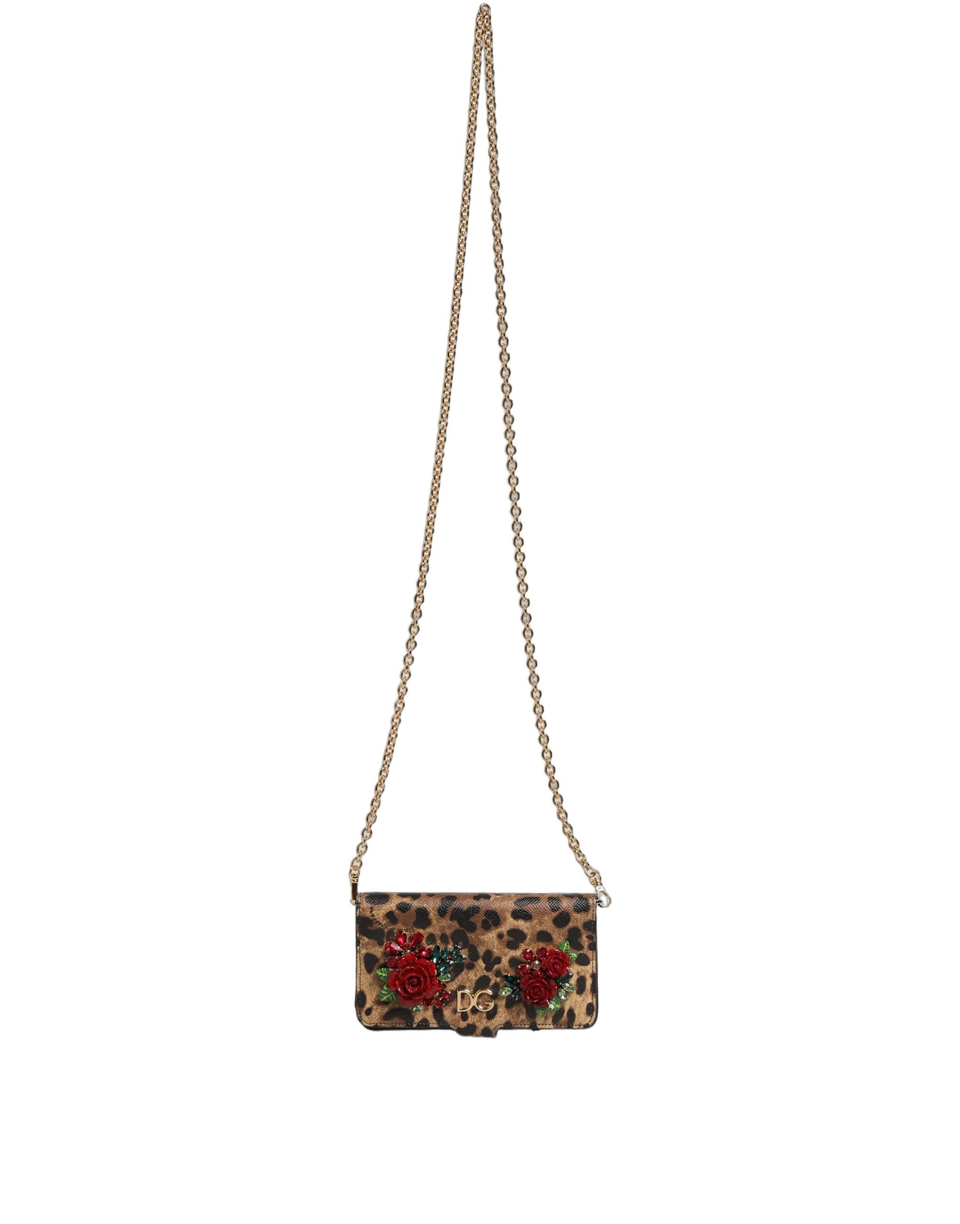 Dolce & Gabbana Brown Leopard Crystal Flip Cover for iPhone X-XS