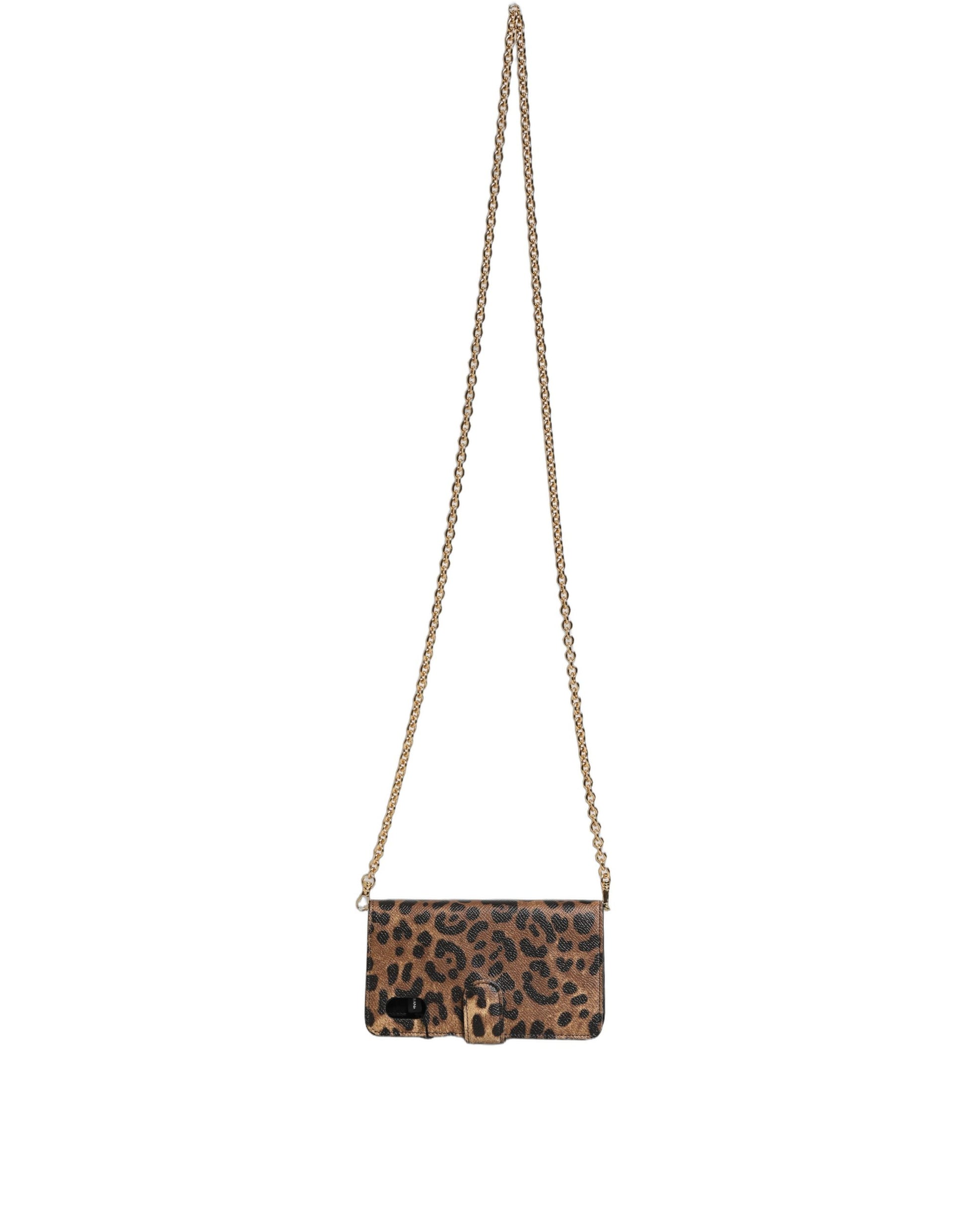 Dolce & Gabbana Brown Leopard Crystal Flip Cover for iPhone X-XS