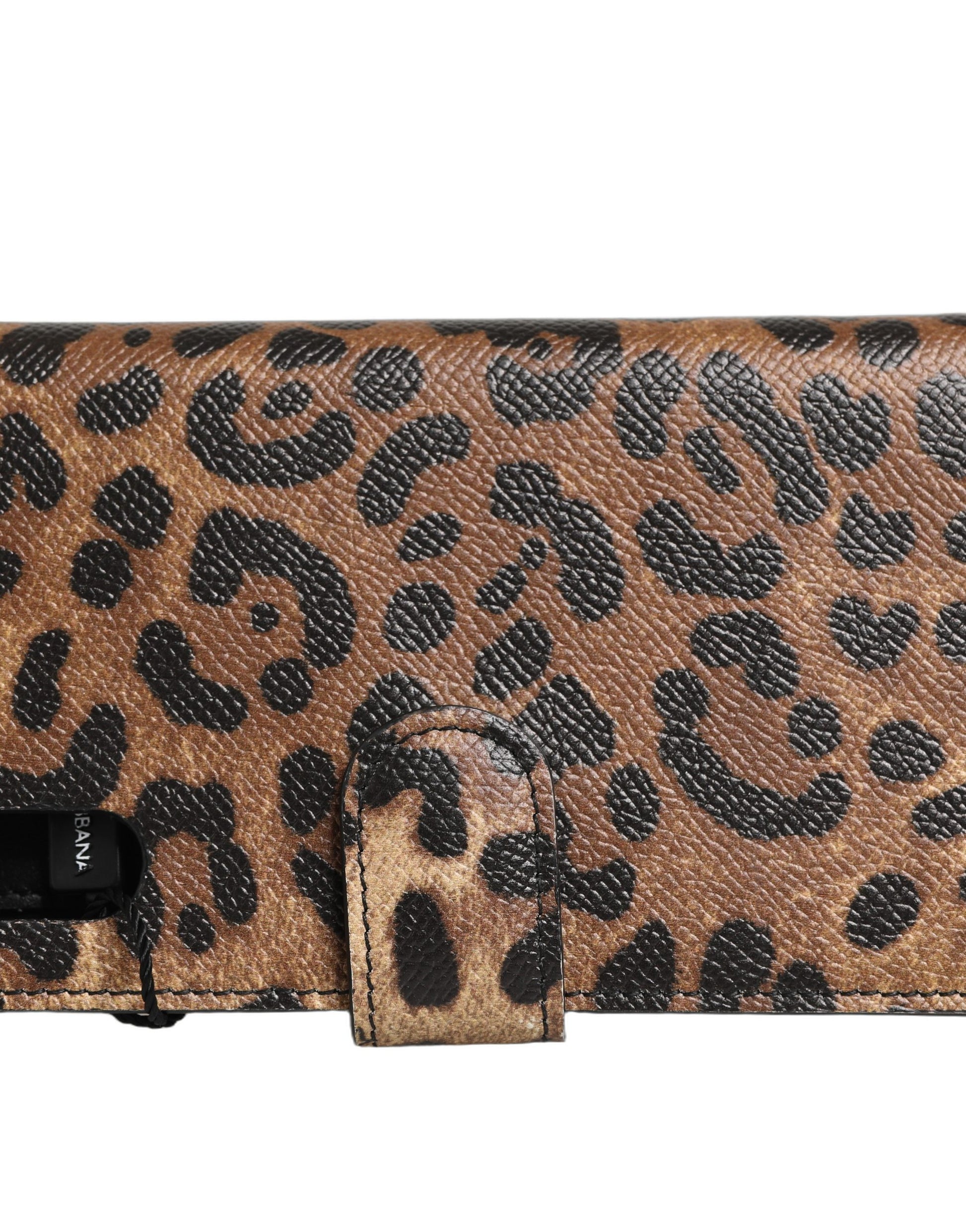 Dolce & Gabbana Brown Leopard Crystal Flip Cover for iPhone X-XS