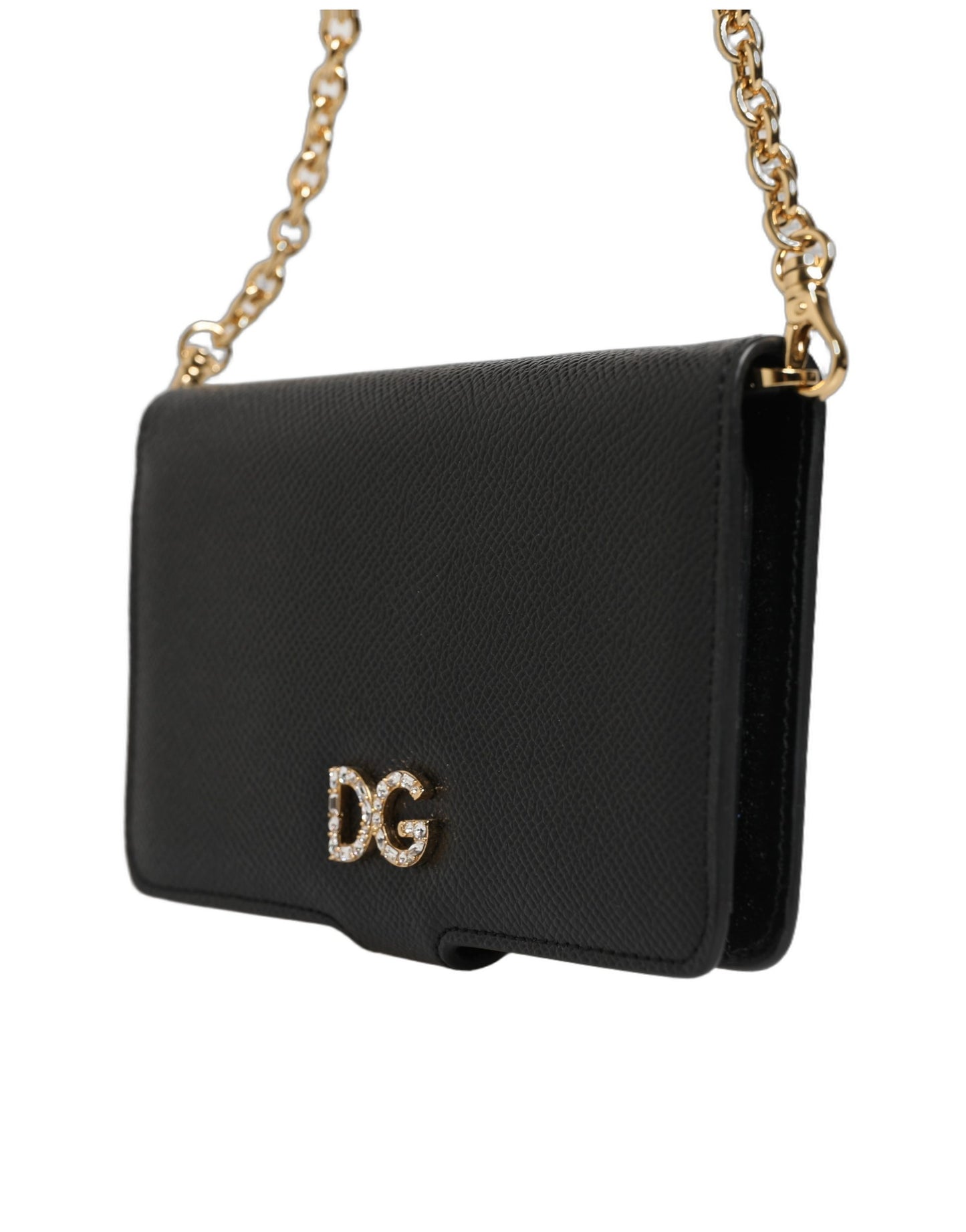 Dolce & Gabbana Black Calf Leather Case Flip Cover for iPhone X - XS