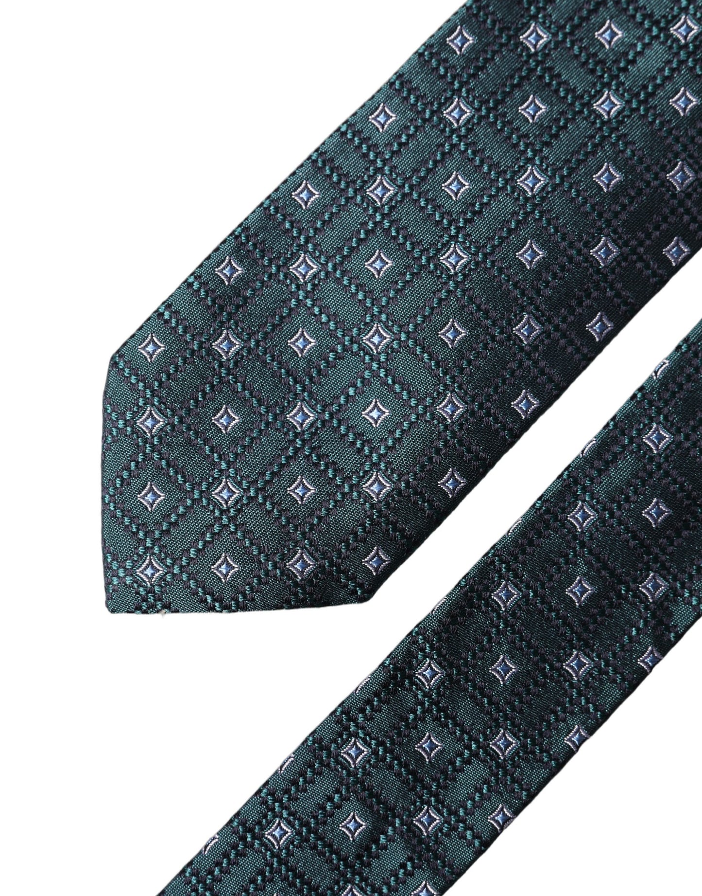 Dolce & Gabbana Dark Green Patterned Silk Necktie