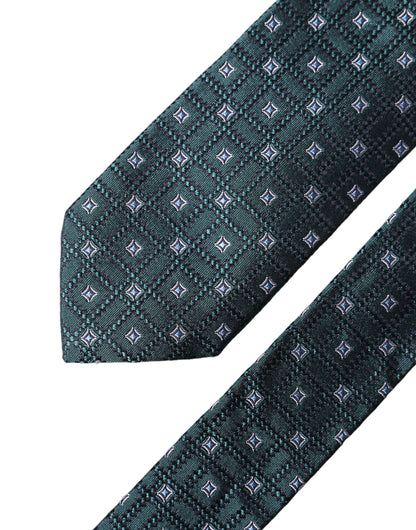 Dolce & Gabbana Dark Green Patterned Silk Necktie