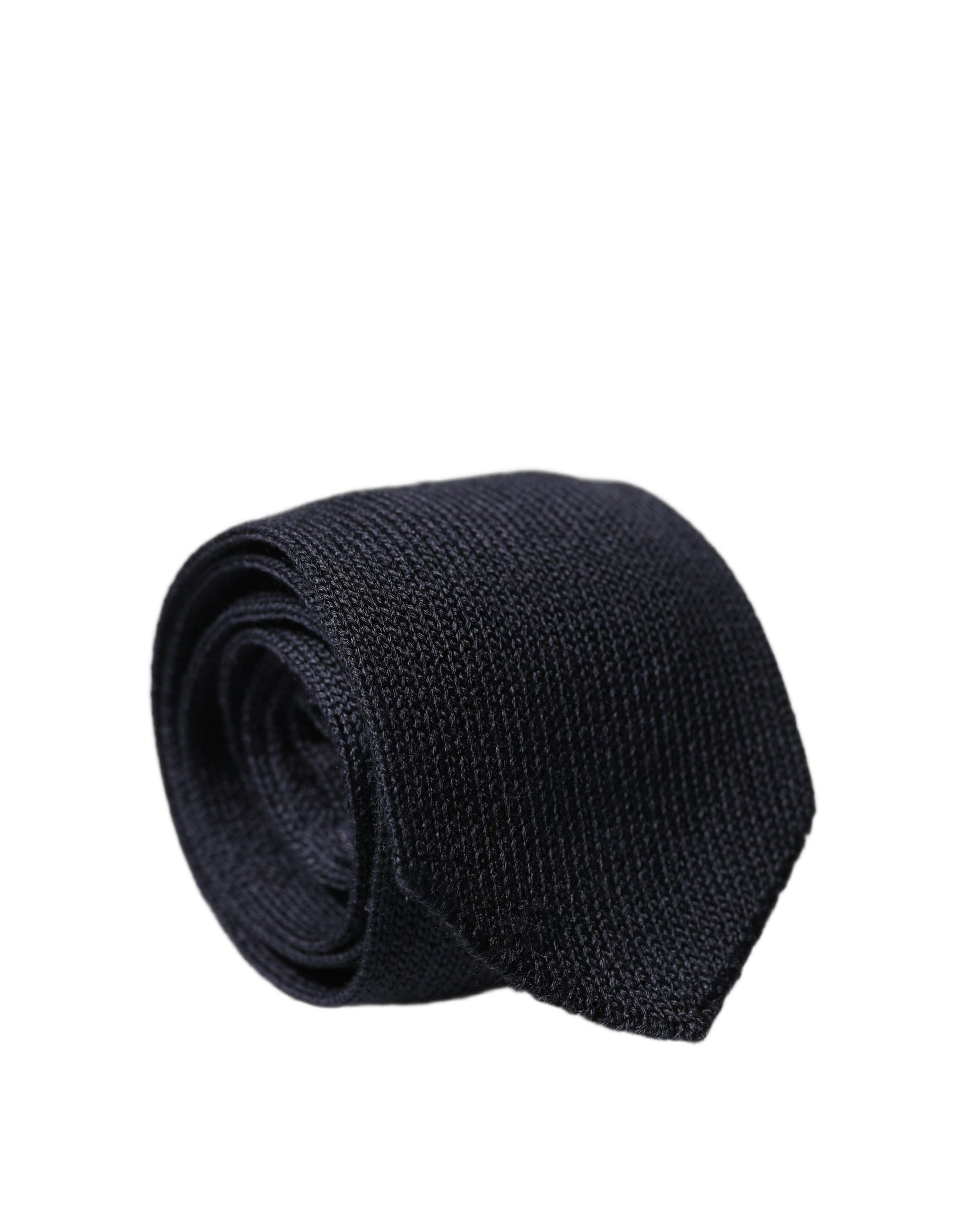 Dolce & Gabbana Dark Blue Solid 100% Silk Adjustable Men Necktie