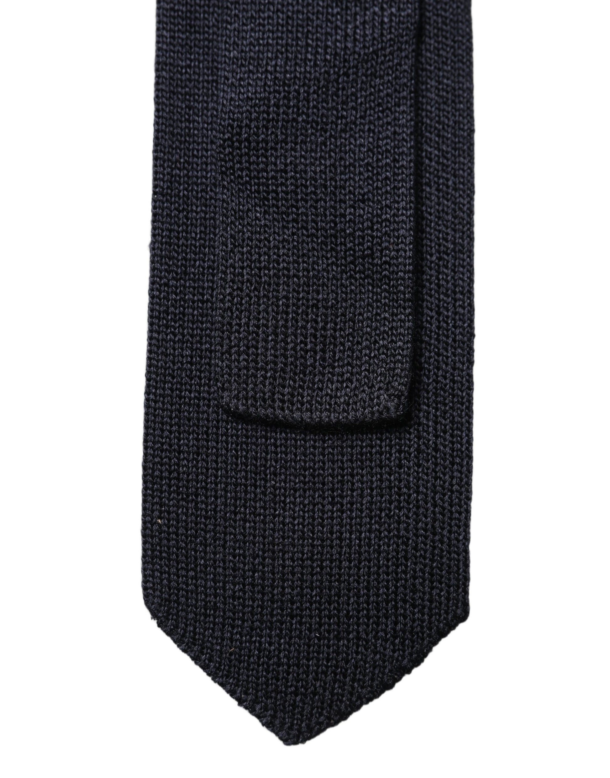 Dolce & Gabbana Dark Blue Solid 100% Silk Adjustable Men Necktie