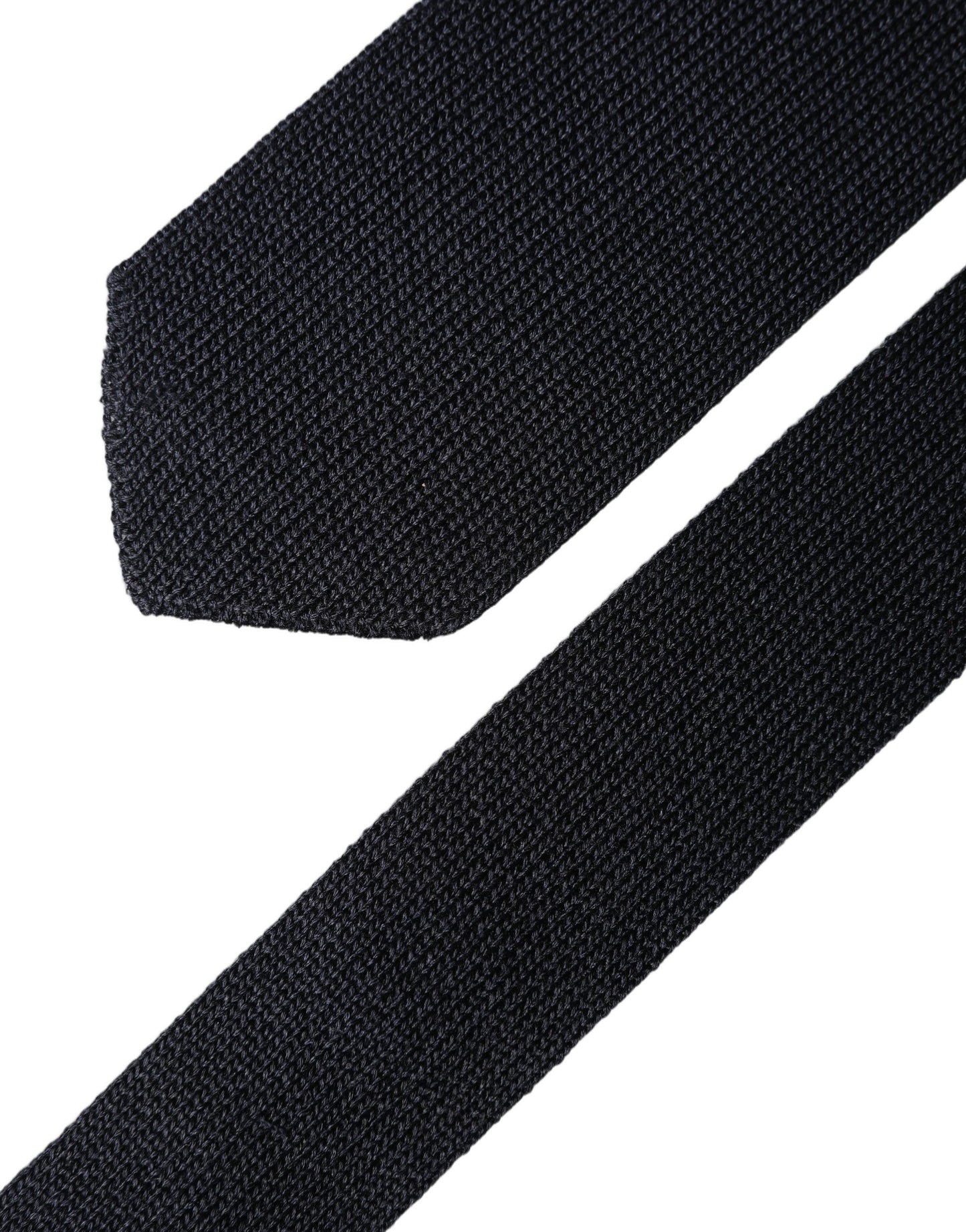 Dolce & Gabbana Dark Blue Solid 100% Silk Adjustable Men Necktie