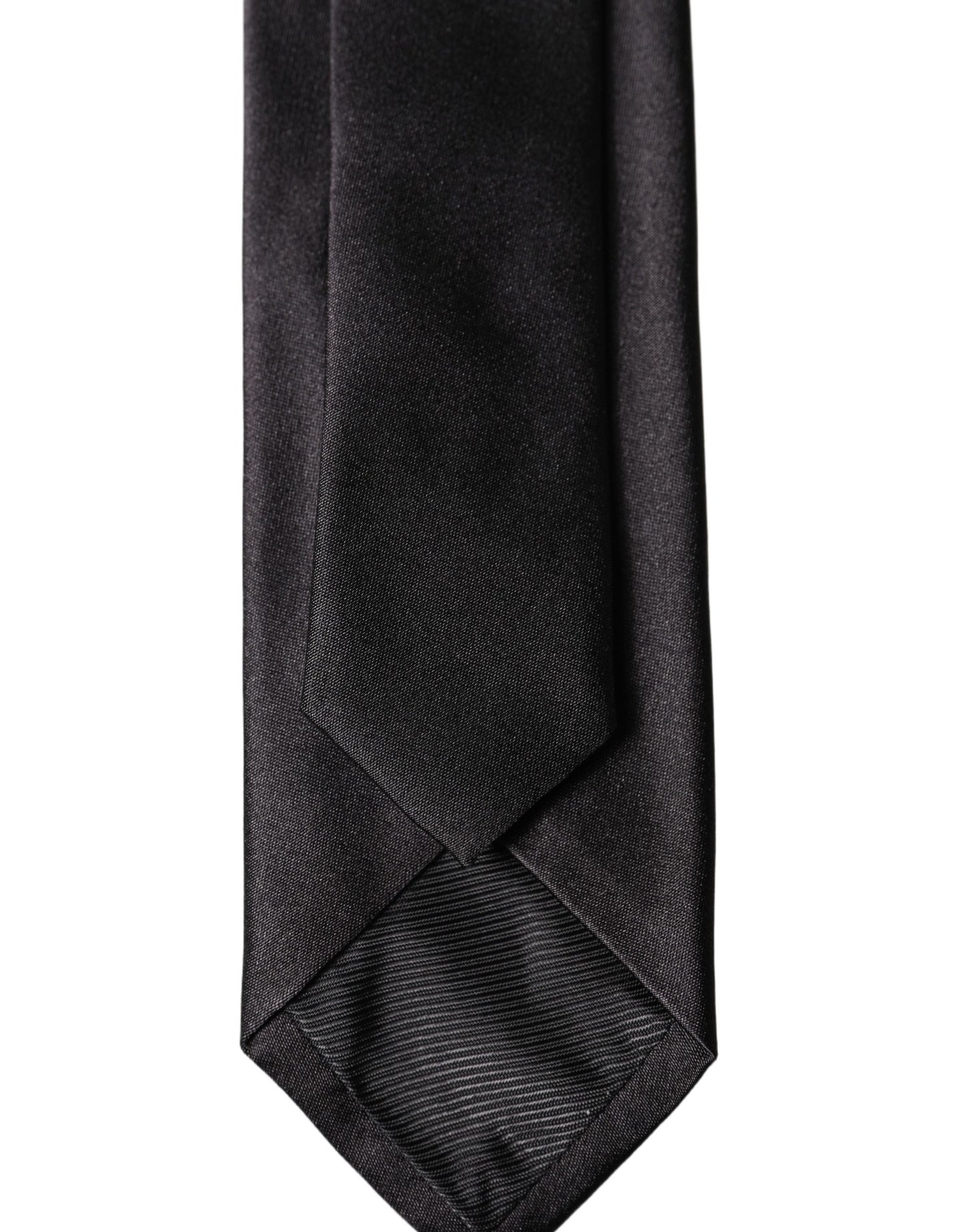 Dolce & Gabbana Black Solid 100% Silk Adjustable Necktie Tie
