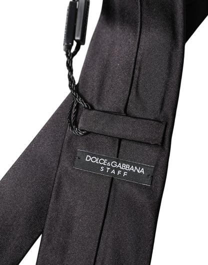 Dolce & Gabbana Black Solid 100% Silk Adjustable Tied Necktie