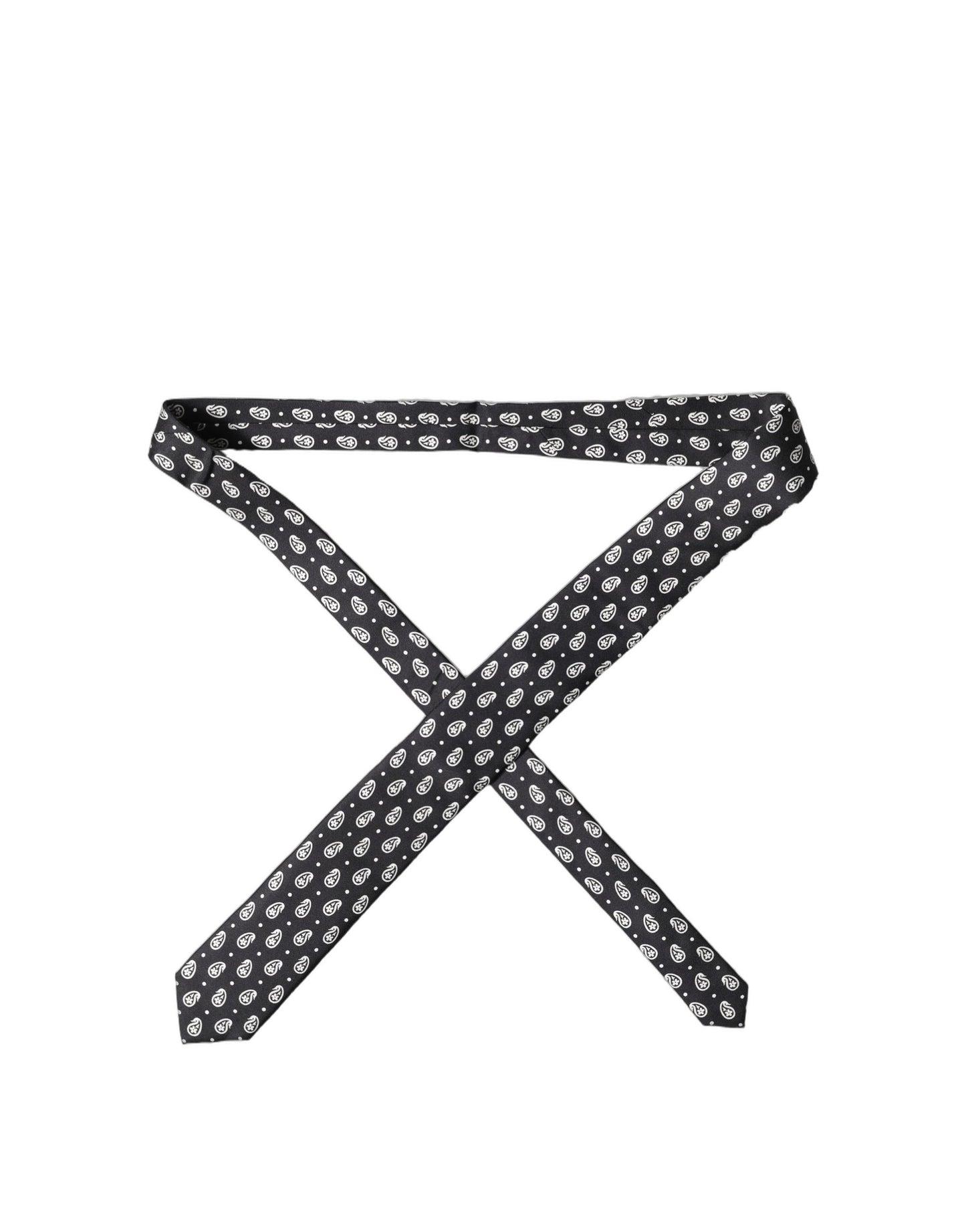 Dolce & Gabbana Black Paisley Silk Adjustable Tie