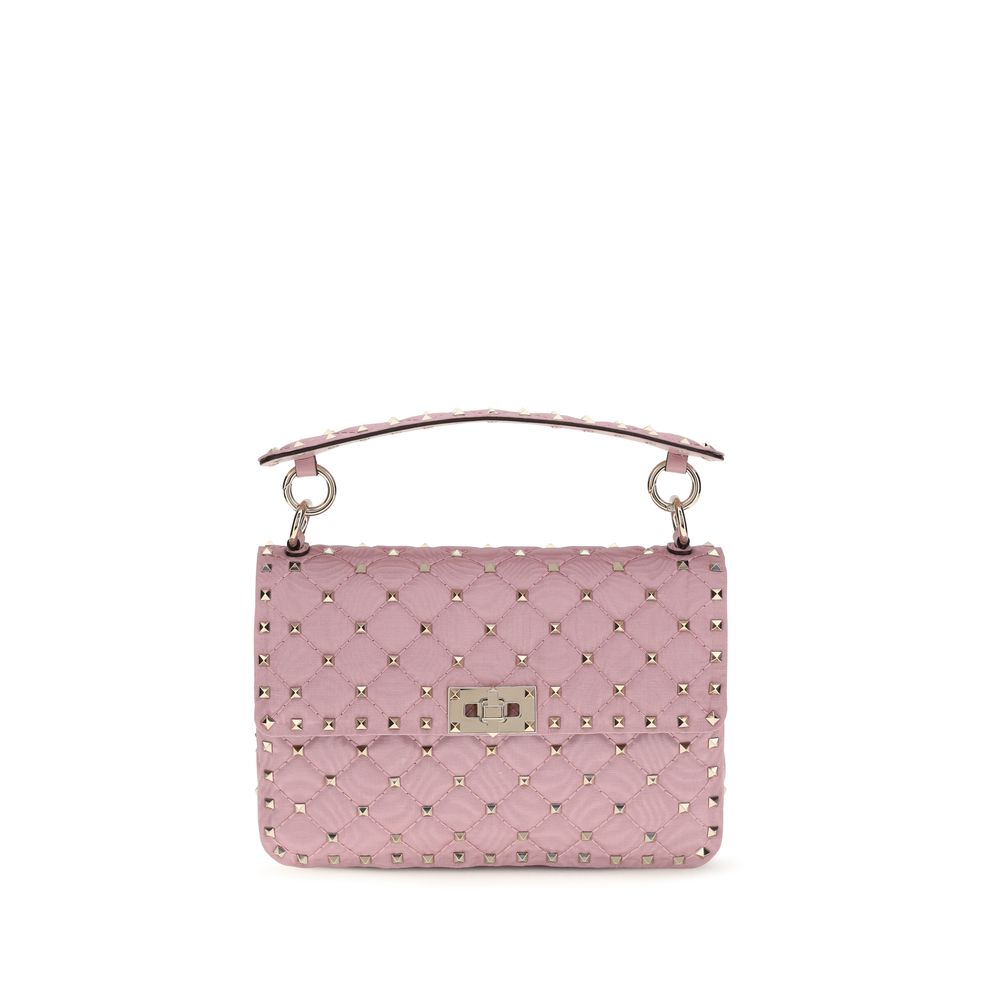 Valentino Garavani Pink Rockstud Top-Handle Quilted Bag