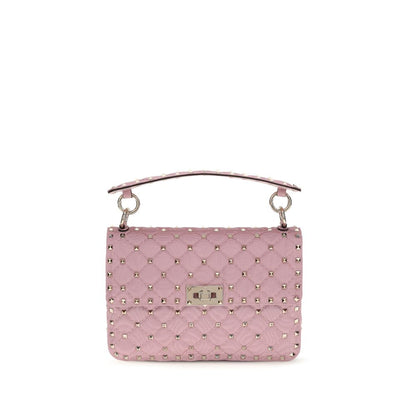 Valentino Garavani Pink Rockstud Top-Handle Quilted Bag