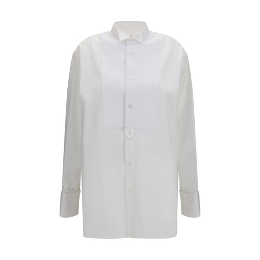 Saint Laurent White Cotton Dress Tuxedo Shirt