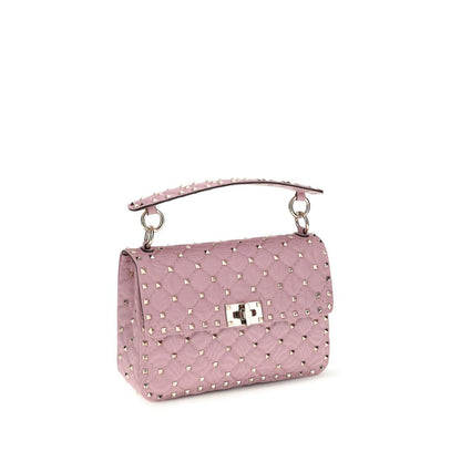 Valentino Garavani Pink Rockstud Top-Handle Quilted Bag