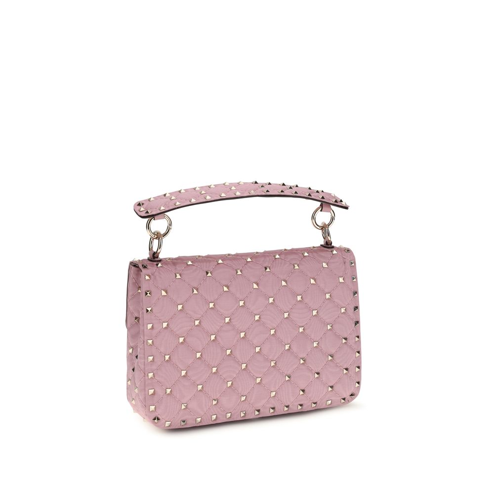 Valentino Garavani Pink Rockstud Top-Handle Quilted Bag