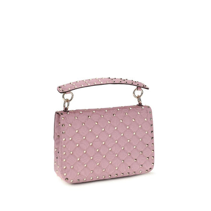 Valentino Garavani Pink Rockstud Top-Handle Quilted Bag