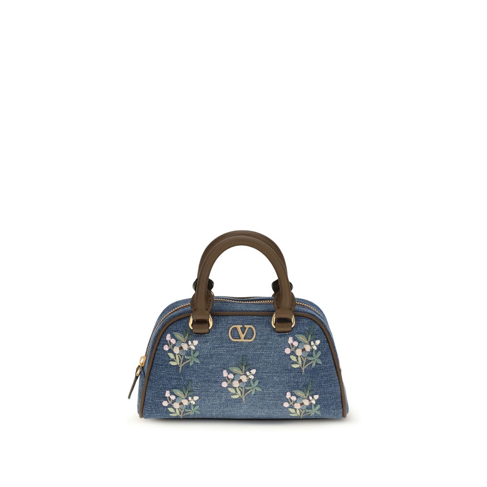 Valentino Garavani Blue Cotton VLogo Signature Mini Handbag