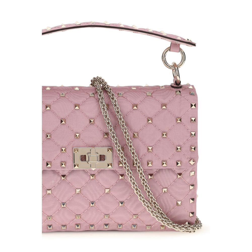 Valentino Garavani Pink Rockstud Top-Handle Quilted Bag