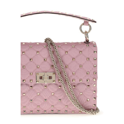 Valentino Garavani Pink Rockstud Top-Handle Quilted Bag