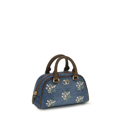 Valentino Garavani Blue Cotton VLogo Signature Mini Handbag