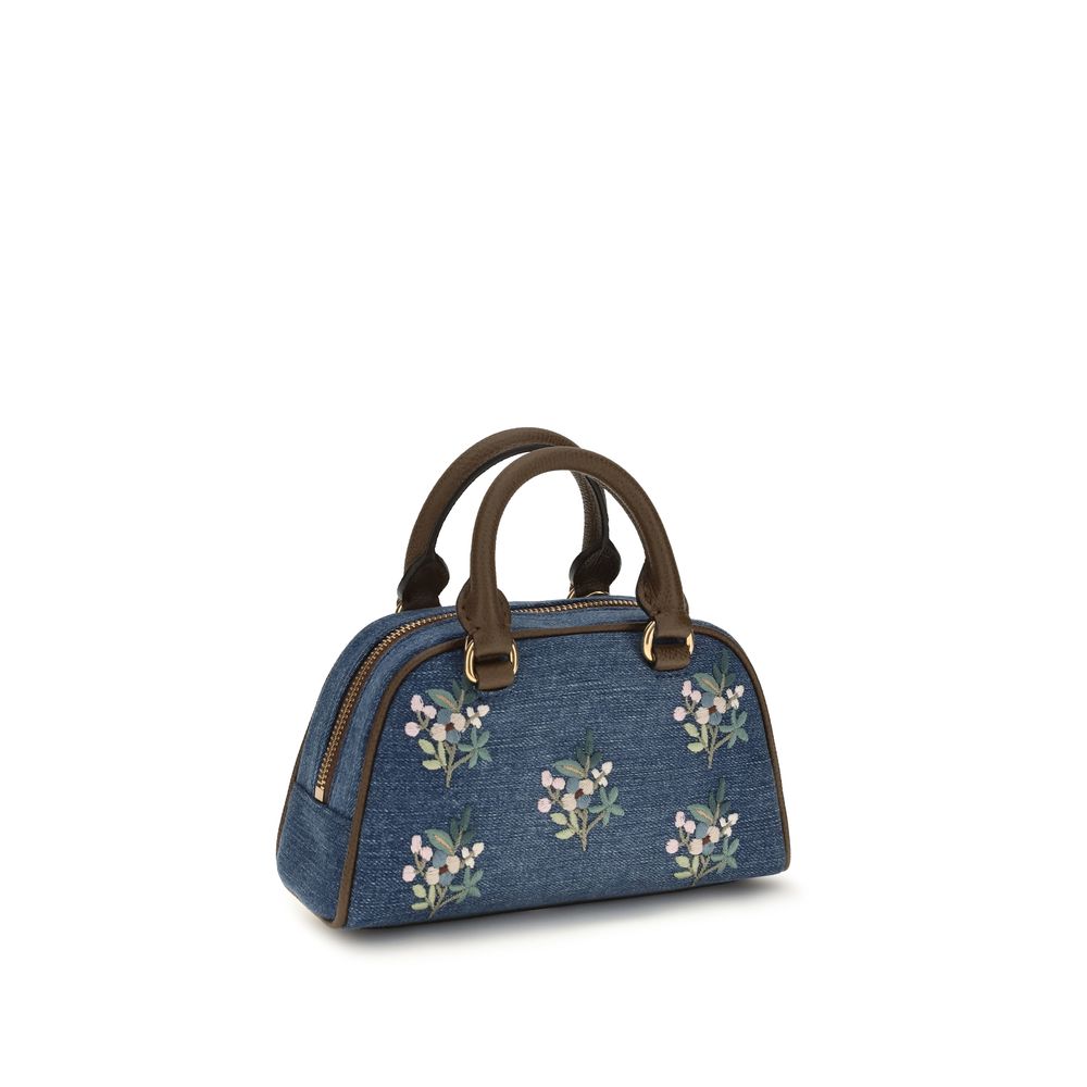 Valentino Garavani Blue Cotton VLogo Signature Mini Handbag