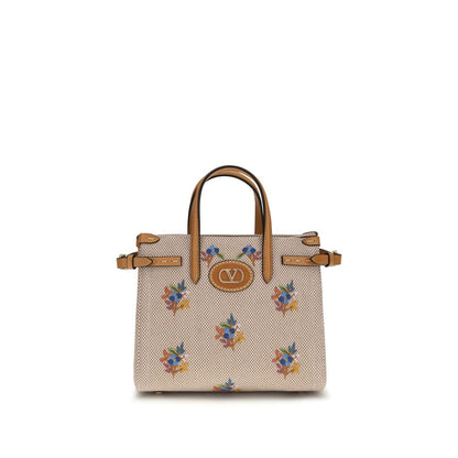 Valentino Garavani Beige Cotton Antibes Small Handbag
