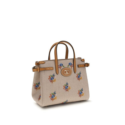 Valentino Garavani Beige Cotton Antibes Small Handbag