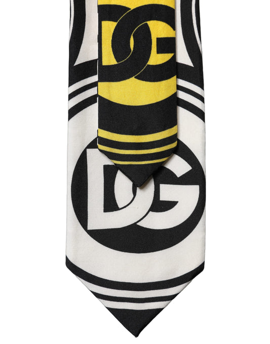 Dolce & Gabbana Multicolor Monogram Print Silk Necktie