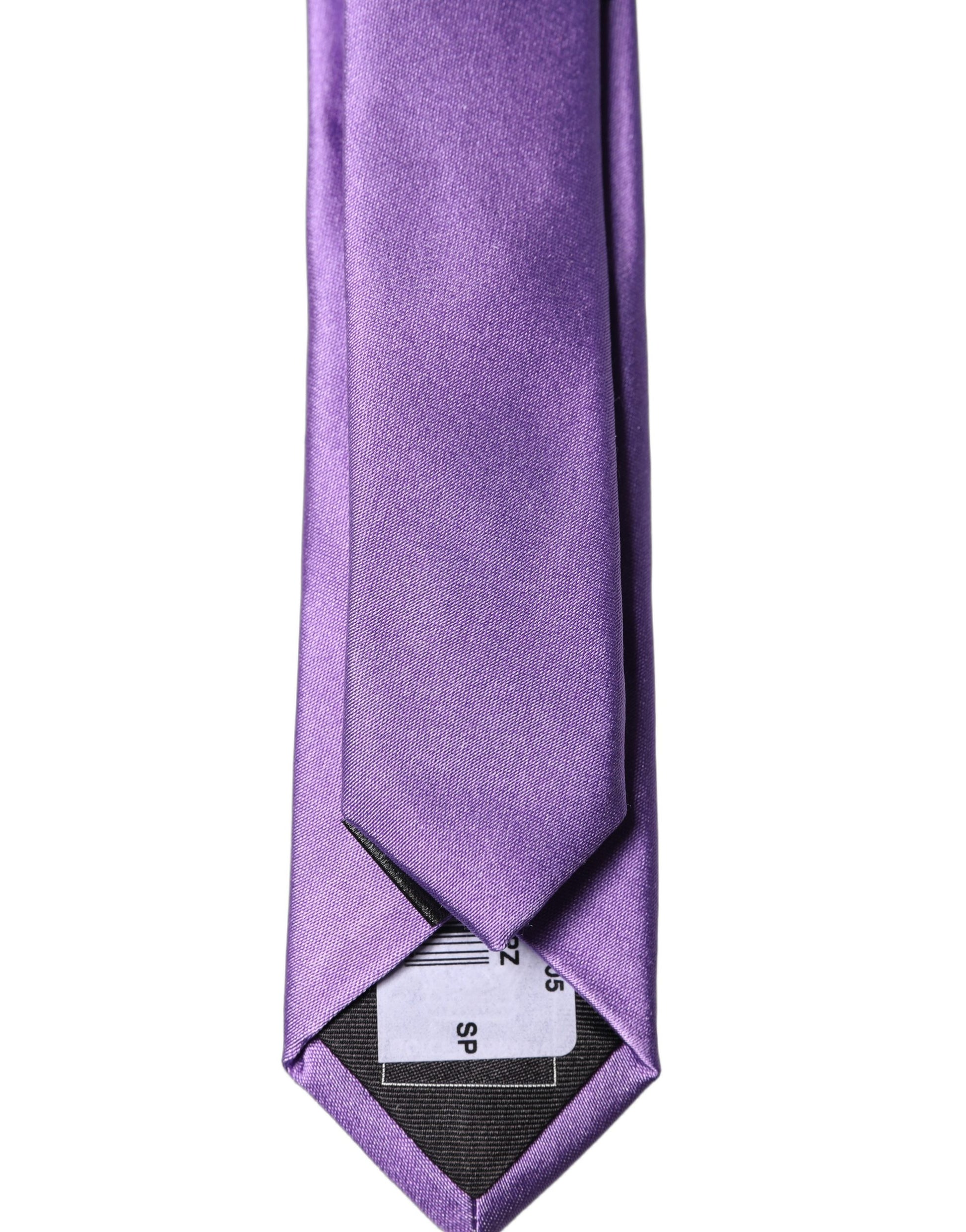 Dolce & Gabbana Purple Solid 100% Silk Adjustable Tied Necktie