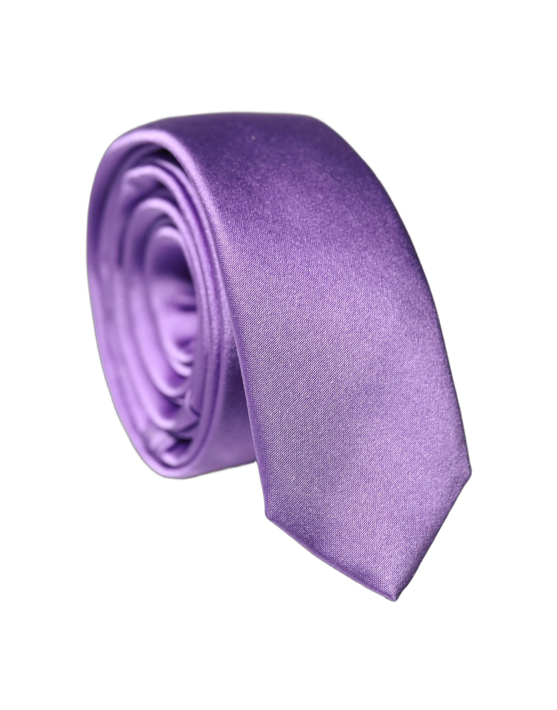 Dolce & Gabbana Purple Solid 100% Silk Adjustable Tied Necktie
