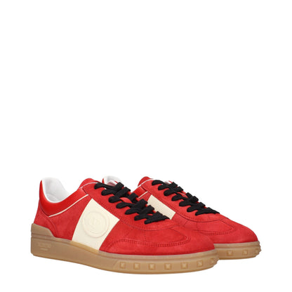 Valentino Garavani Red Suede Leather Upvillage Low Top Sneakers