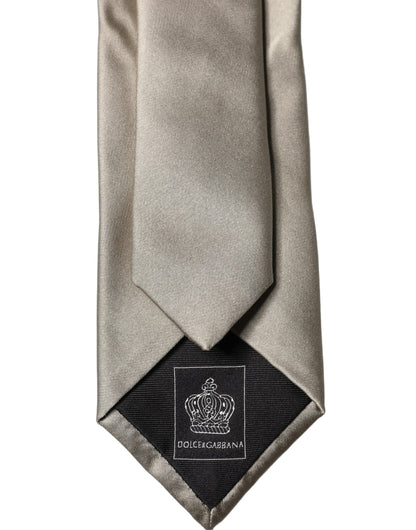 Dolce & Gabbana White Tattoo Floral Silk Adjustable Men Tied Necktie