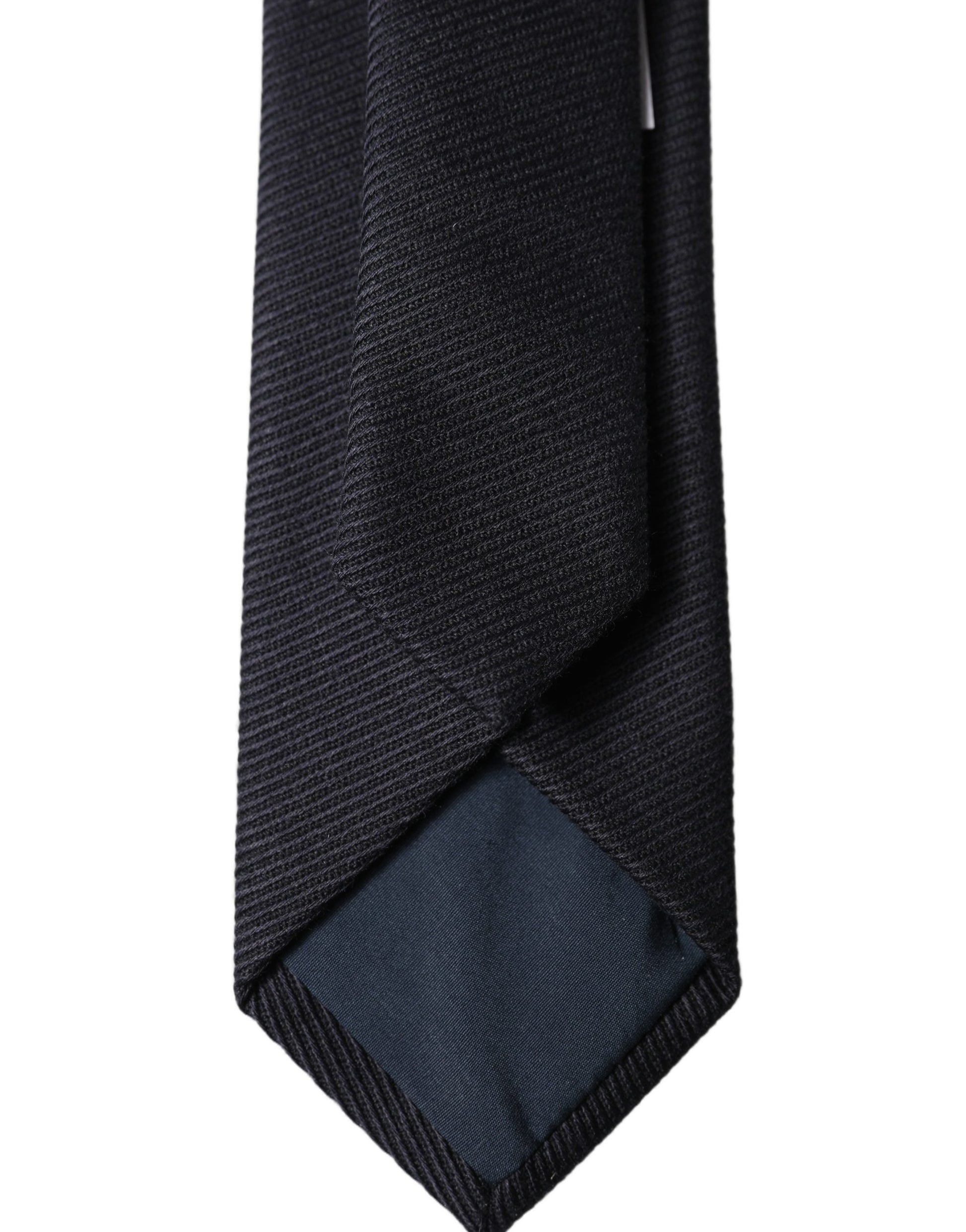 Dolce & Gabbana Black Solid 100% Silk Adjustable Necktie