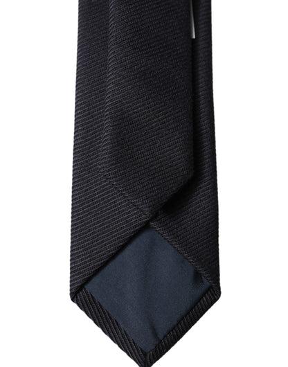 Dolce & Gabbana Black Solid 100% Silk Adjustable Necktie