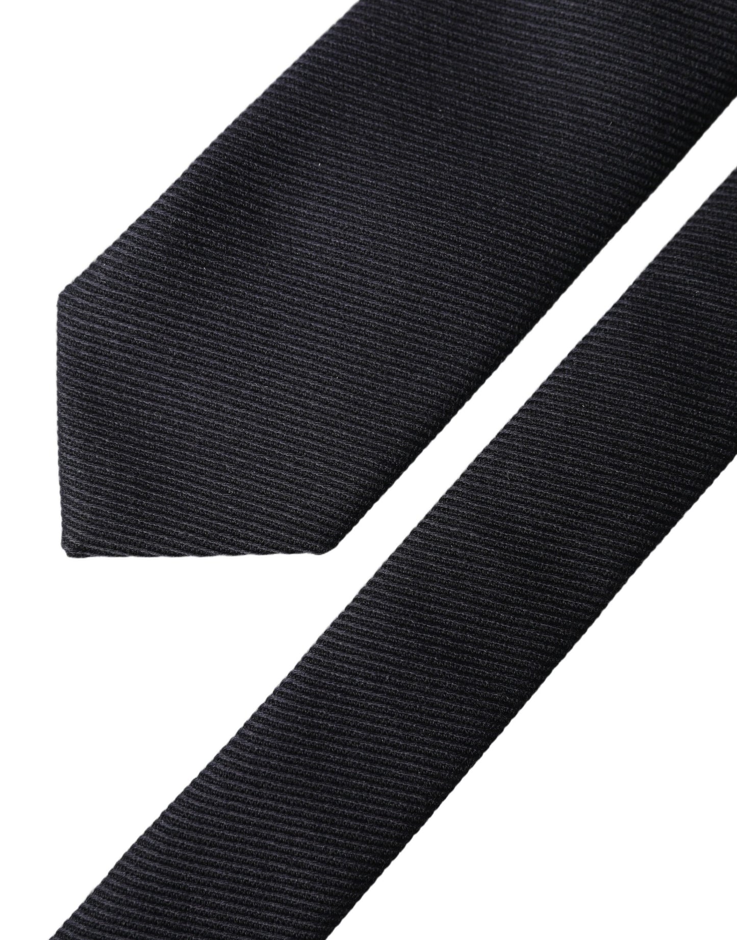 Dolce & Gabbana Black Solid 100% Silk Adjustable Necktie