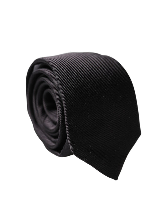 Dolce & Gabbana Burgundy Solid 100% Silk Adjustable Necktie