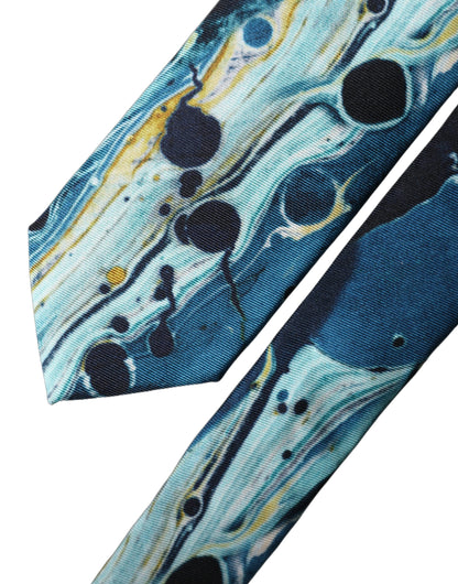 Dolce & Gabbana Multicolor Abstract Silk Adjustable Necktie