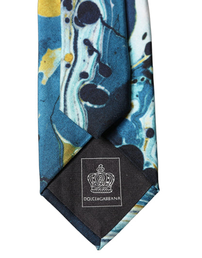 Dolce & Gabbana Multicolor Abstract Silk Adjustable Necktie